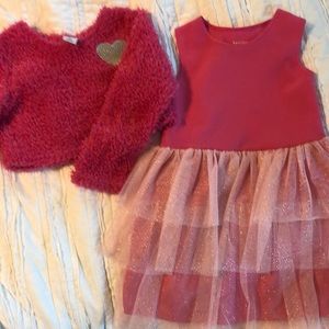 5t girl’s sparkle and pink dress w/sweater.